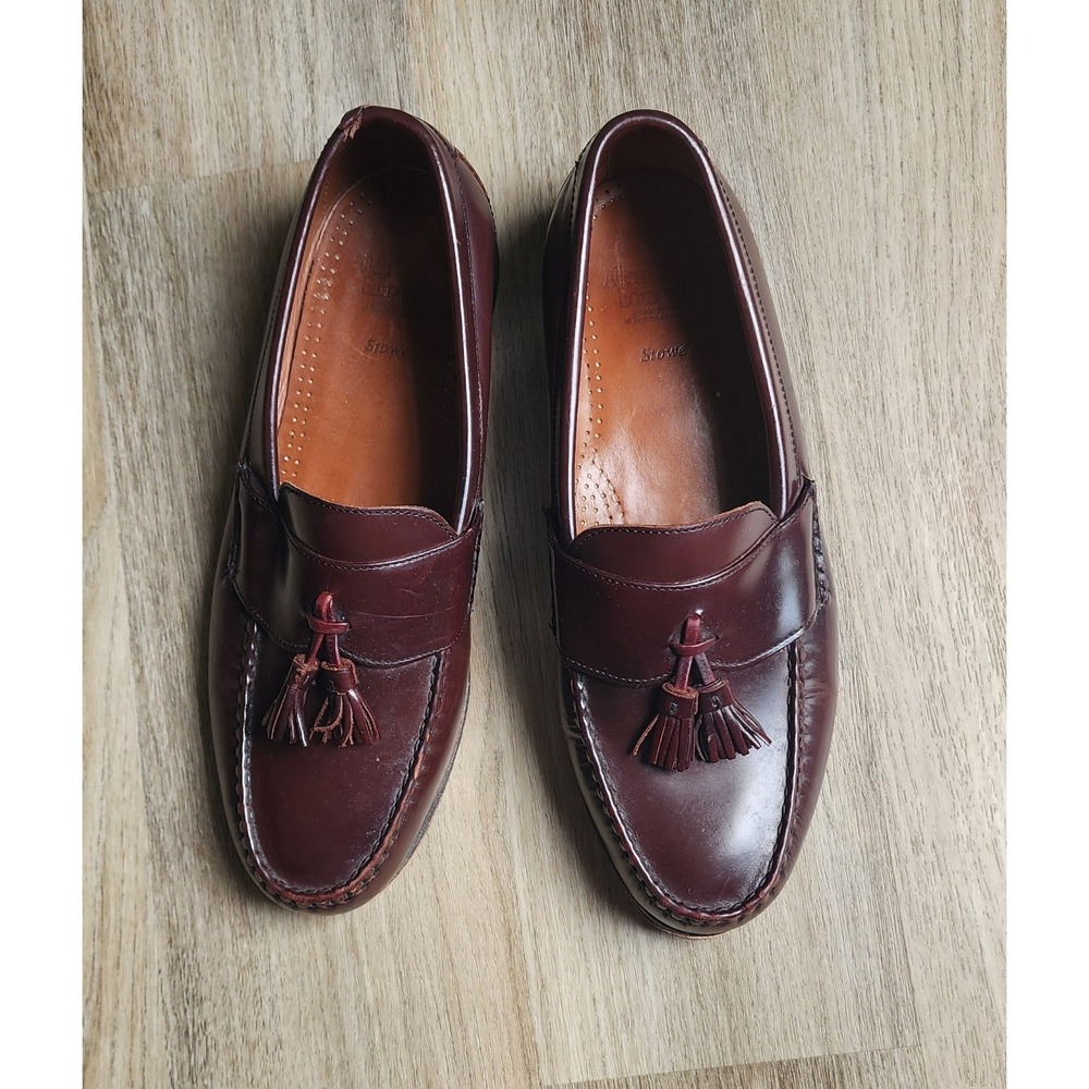 Allen Edmonds Men's Stowe 42397 Burgundy Polished Calf Leather Loafers Size 12